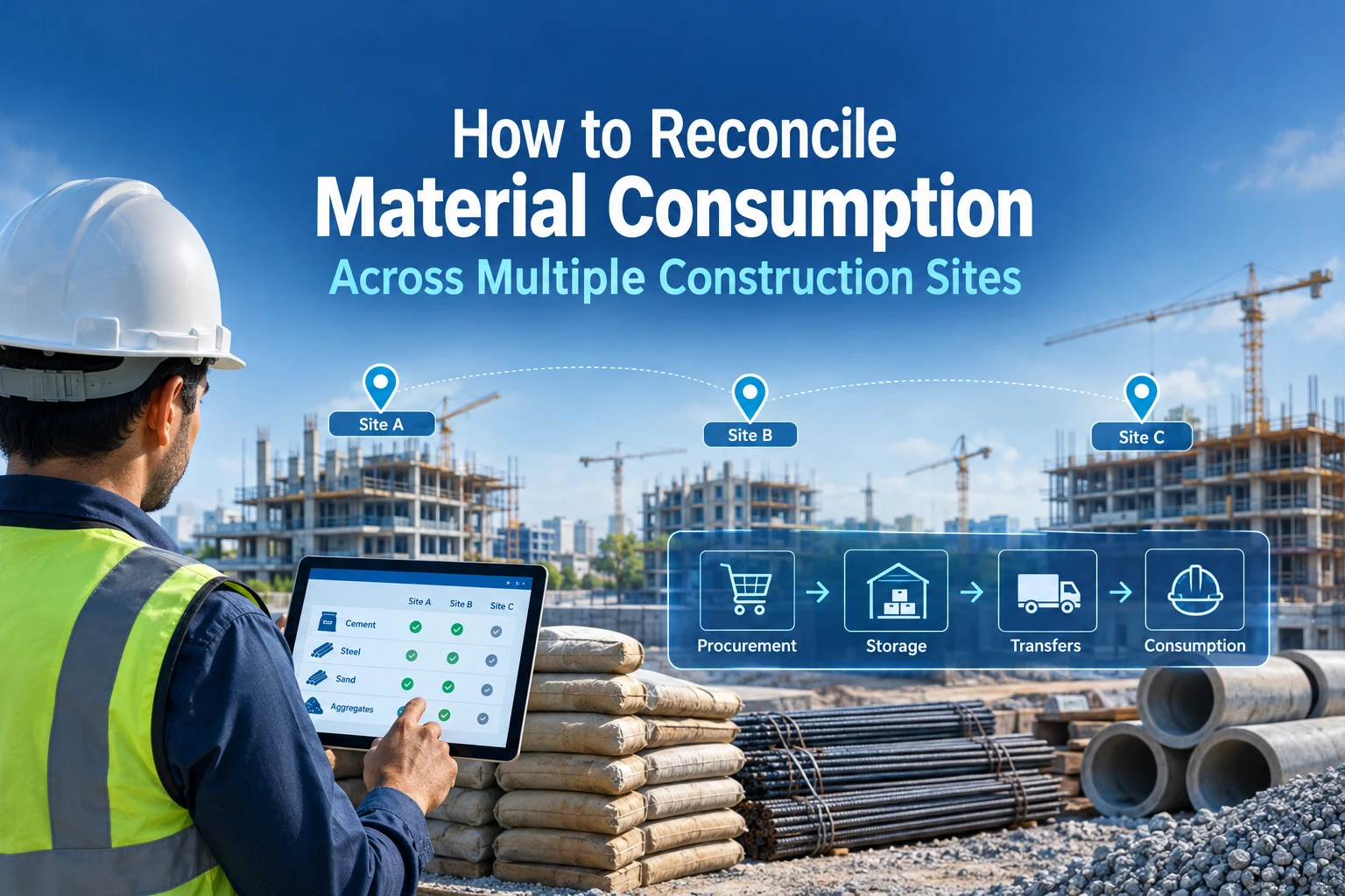 How to Reconcile Material Consumption Across Multiple Construction Sites