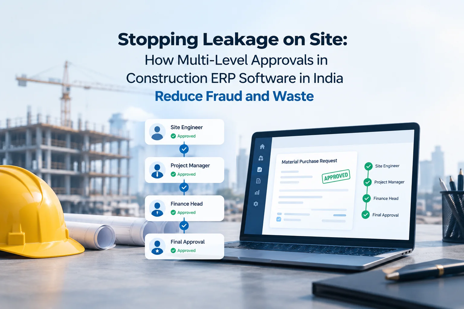 Stopping Leakage on Site: How Multi-Level Approvals in Construction ERP Software in India Reduce Fraud and Waste